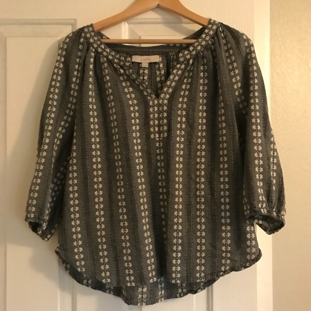 Patterned Peasant Top - image 1